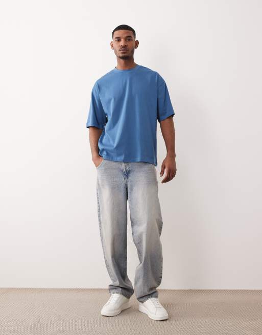 ASOS DESIGN – Niebieski gruby T-shirt oversize, 5 z 5