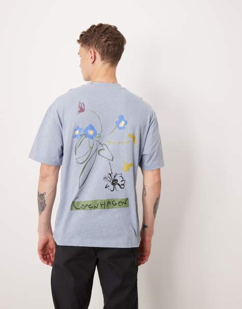 ASOS DESIGN – Niebieski luźny T-shirt z grafiką z napisem „Copenhagen” - view 1