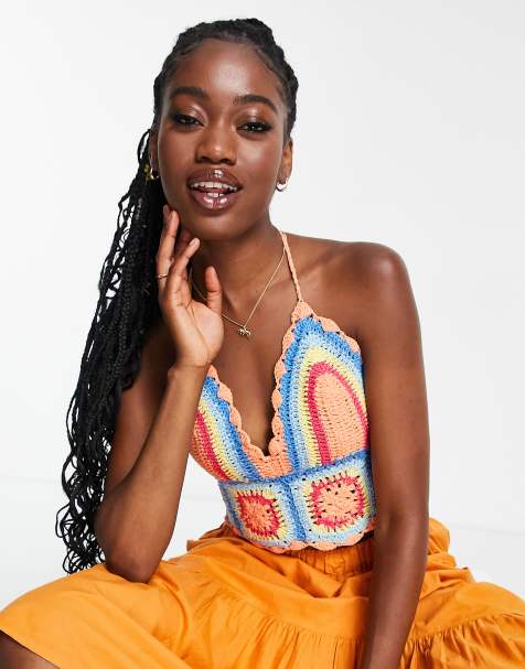 ASOS DESIGN – Niebieski szydełkowany top na ramiączkach - view 1
