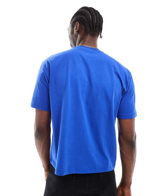 ASOS DESIGN – Niebieski T-shirt o luźnym pudełkowym kroju, 4 z 4