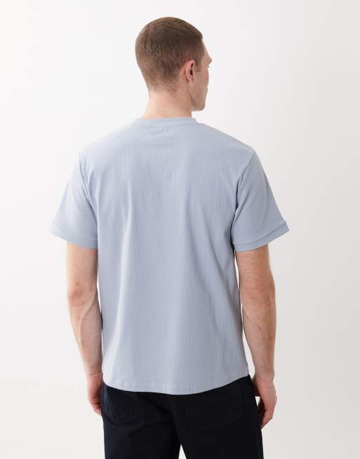 ASOS DESIGN – Niebieski T-shirt o regularnym kroju w szerokie prążki, 5 z 5