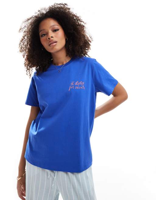 ASOS DESIGN – Niebieski T-shirt o regularnym kroju z grafiką cytryny, 2 z 4