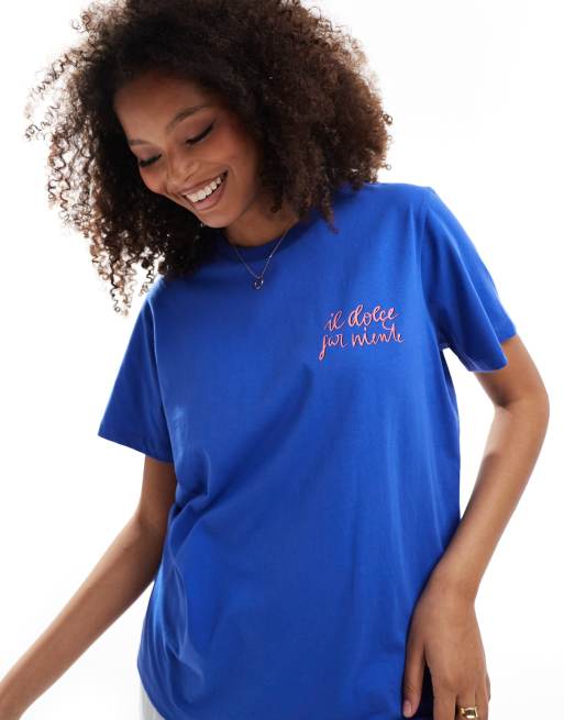 ASOS DESIGN – Niebieski T-shirt o regularnym kroju z grafiką cytryny, 4 z 4