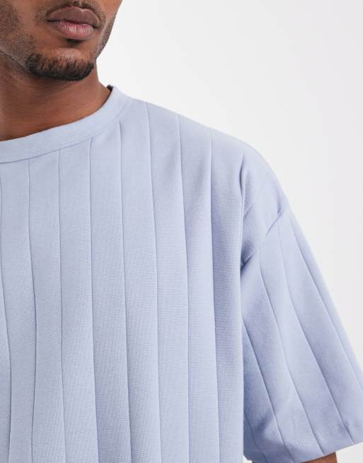 ASOS DESIGN – Niebieski T-shirt oversize w szerokie prążki, 3 z 5