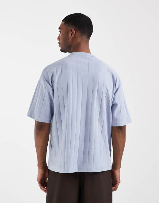 ASOS DESIGN – Niebieski T-shirt oversize w szerokie prążki, 5 z 5
