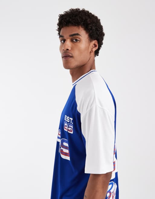 ASOS DESIGN – Niebieski T-shirt oversize z nadrukiem „NFL New York Giants”, 5 z 5