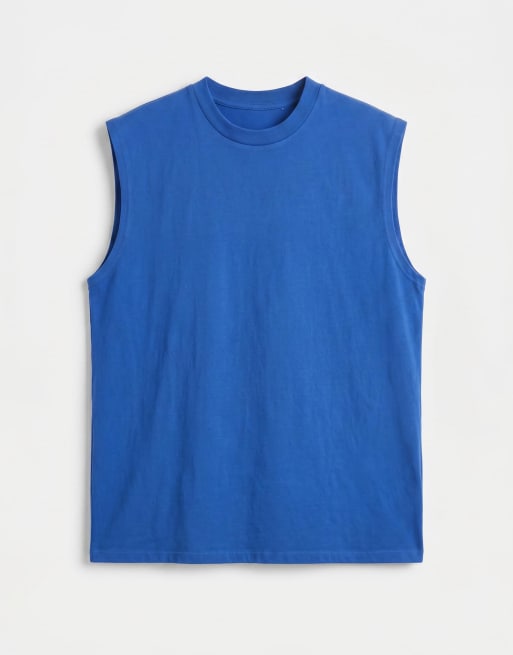 ASOS DESIGN – Niebieski top oversize bez rękawów z zaokrąglonym napisem, 7 z 7