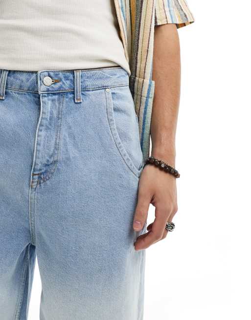 ASOS DESIGN – Niebieskie długie szorty jeansowe z efektem ombre, 5 z 5