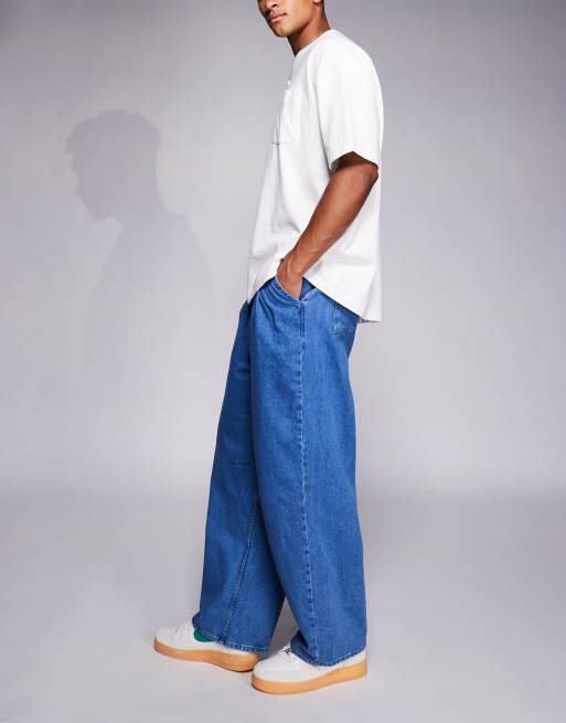 ASOS DESIGN – Niebieskie jeansy baggy oversize z regulacją po bokach, 2 z 5