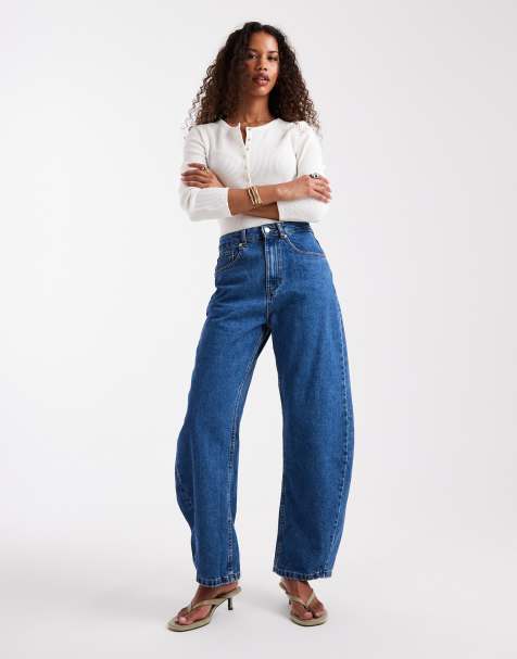 ASOS DESIGN – Niebieskie jeansy barrel - view 1