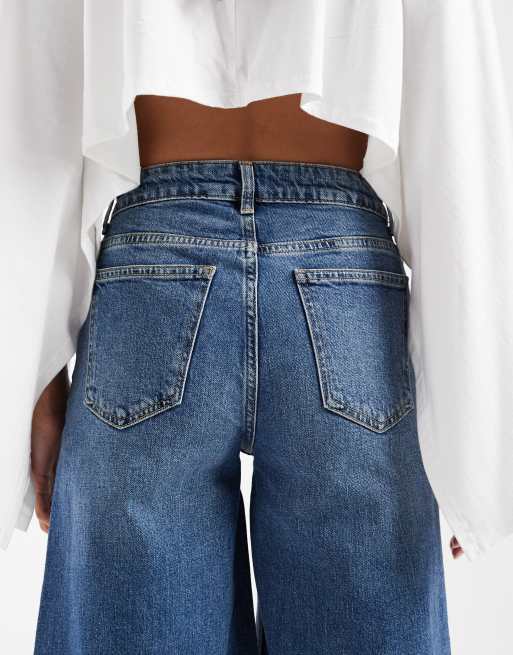 ASOS DESIGN – Niebieskie jeansy kuloty z krótszymi nogawkami, 4 z 5