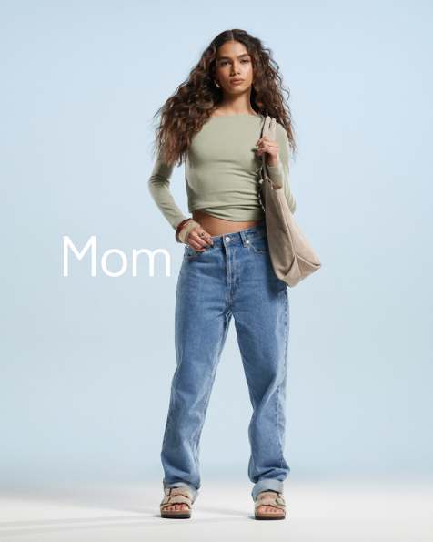 ASOS DESIGN high rise relaxed mom jeans in clean blue