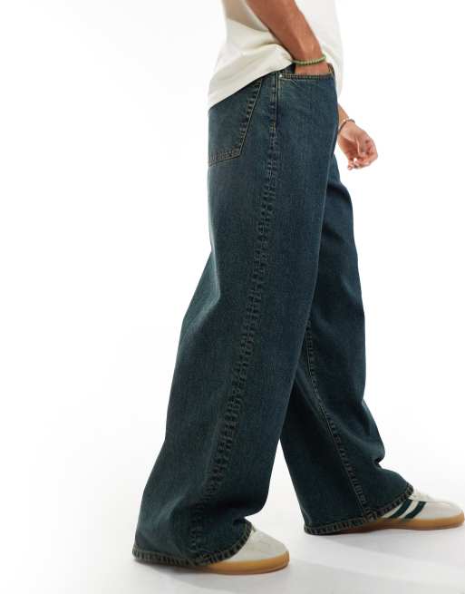 ASOS DESIGN – Niebieskie jeansy o bardzo obszernym fasonie