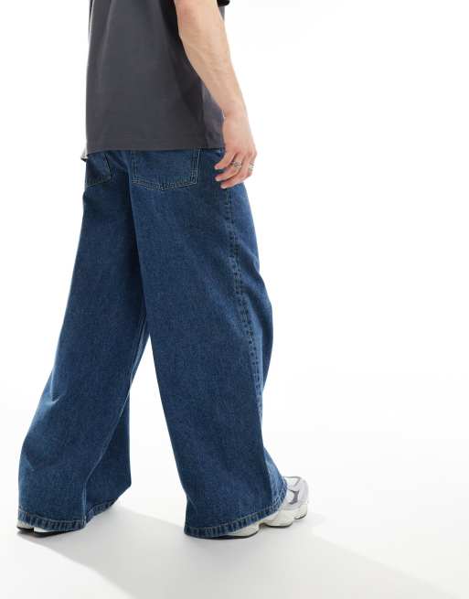 ASOS DESIGN – Niebieskie jeansy z bardzo szerokimi nogawkami, 3 z 5