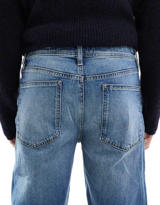 ASOS DESIGN – Niebieskie jeansy z prostymi nogawkami i stretchem, 4 z 5