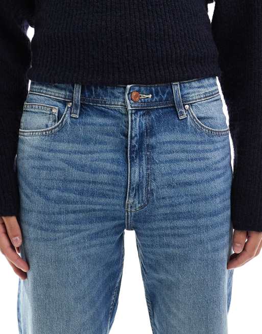 ASOS DESIGN – Niebieskie jeansy z prostymi nogawkami i stretchem, 5 z 5