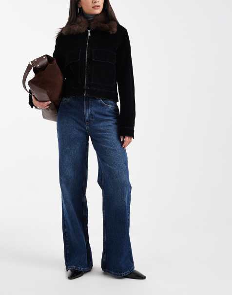 ASOS DESIGN – Niebieskie jeansy ze średnim stanem i regulowanym paskiem z tyłu - view 1