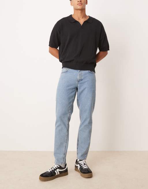 ASOS DESIGN – Niebieskie jeansy ze zwężanymi nogawkami  