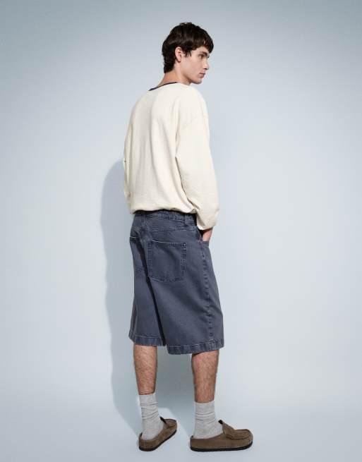 ASOS DESIGN – Niebieskie jortsy jeansowe o luźnym kroju , 4 z 7