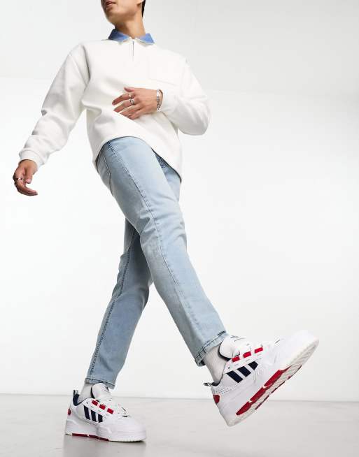 ASOS DESIGN – Niebieskie, lekko sprane jeansy ze zwężanymi nogawkami, 4 z 4