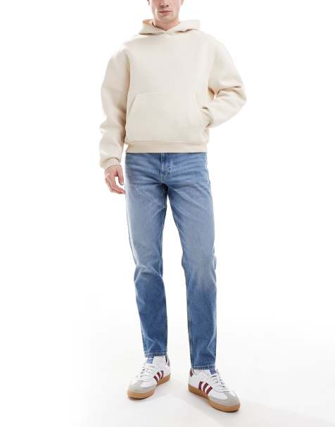 ASOS DESIGN – Niebieskie, lekko sprane jeansy ze zwężanymi nogawkami - view 1