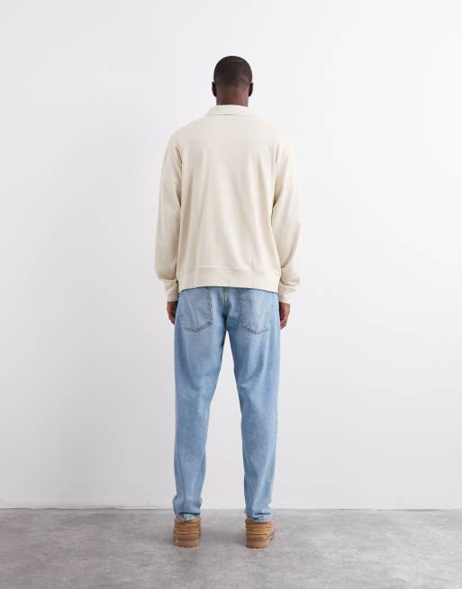 ASOS DESIGN – Niebieskie, lekko sprane jeansy ze zwężanymi nogawkami, 3 z 6