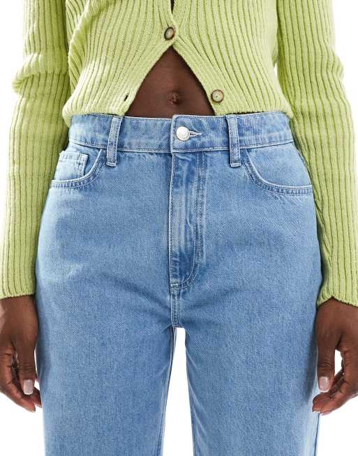 ASOS DESIGN – Niebieskie miękkie jeansy z szerokimi nogawkami, 5 z 5