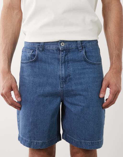 ASOS DESIGN – Niebieskie średniej długości szorty jeansowe, 4 z 5