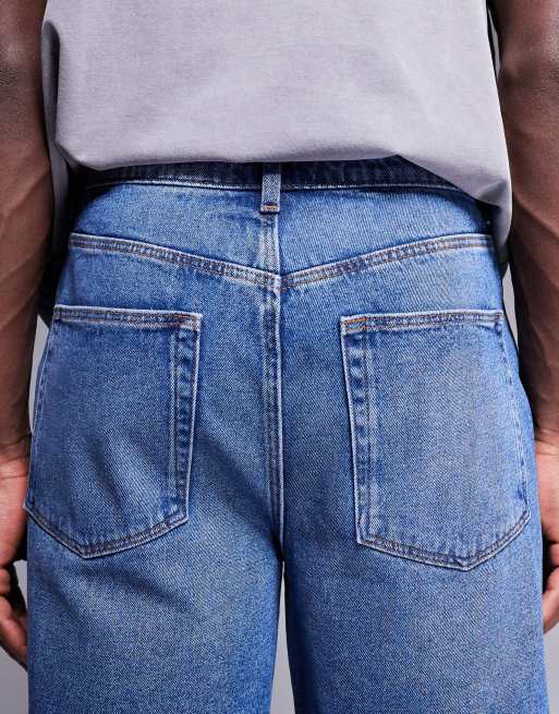 ASOS DESIGN – Niebieskie standardowej długości jortsy jeansowe, 4 z 5
