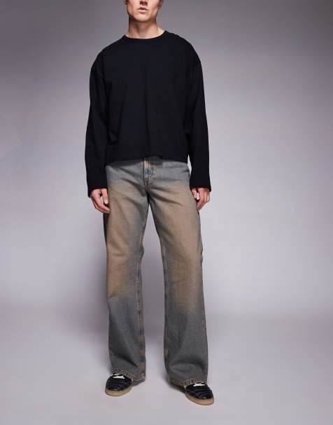 ASOS DESIGN – Niebieskie szerokie jeansy z rozszerzanymi nogawkami - view 1