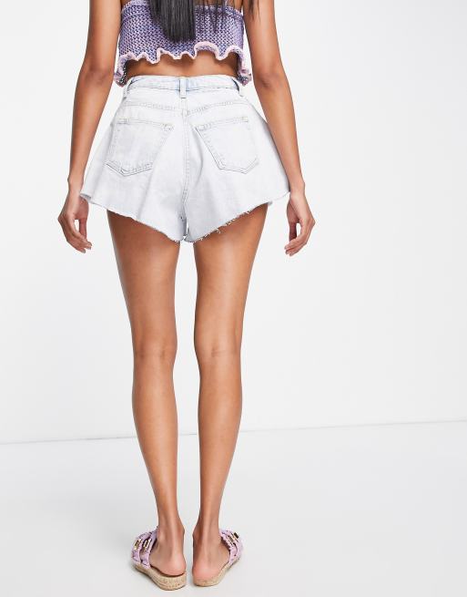 ASOS DESIGN – Niebieskie szorty jeansowe o trapezowym kroju, 2 z 4