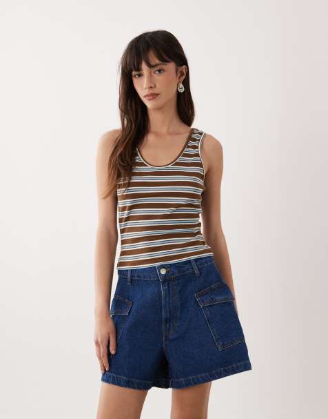 ASOS DESIGN – Niebieskie trapezowe szorty o wydłużonym fasonie z kieszeniami w stylu utility - view 1