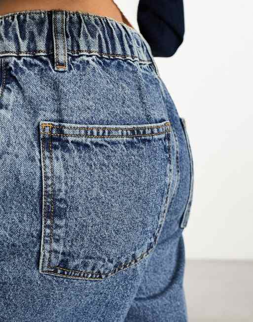 ASOS DESIGN – Niebieskie wciągane jeansy z szerokimi nogawkami, 5 z 5