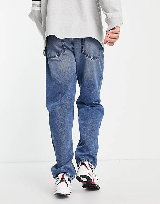 Asos Workowate jeansy kremowy Jeansowy wygl\u0105d Moda Jeansy Workowate jeansy 