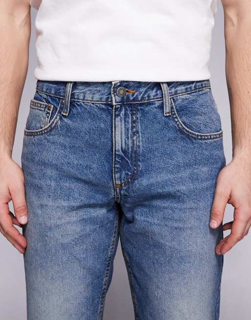 ASOS DESIGN – Niebieskie zwężane jeansy z efektem przebarwienia, 5 z 5