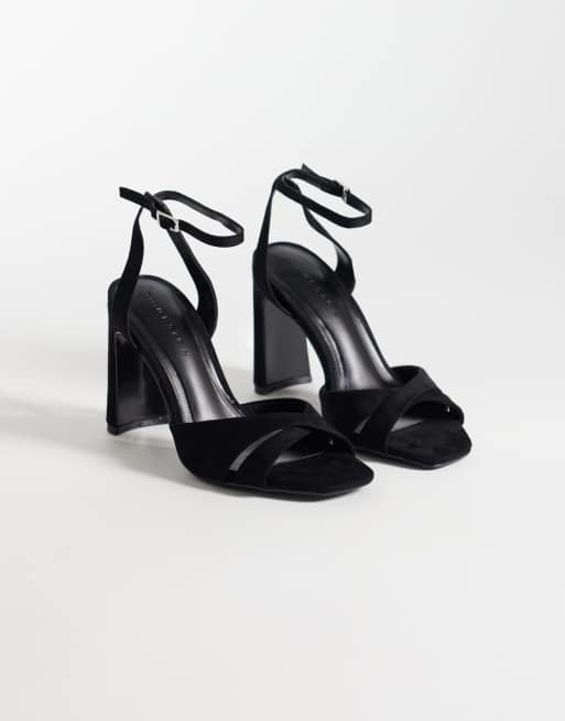 ASOS DESIGN - Nightcap - Sorte minimalistiske sandaler med krydsende remme og blokhæl, 2 af 4