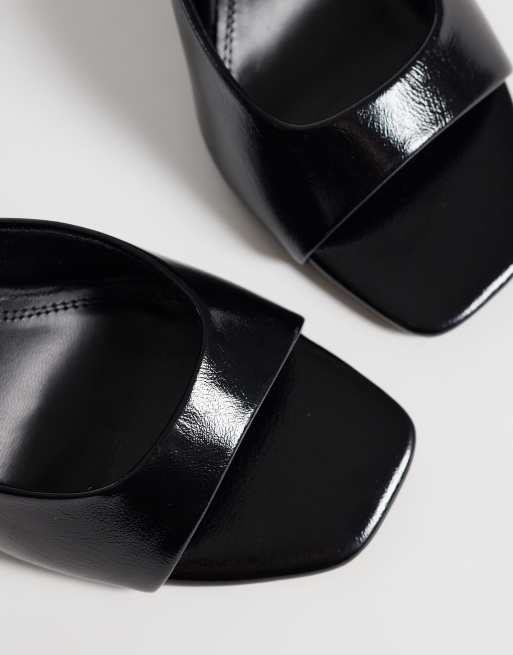 ASOS DESIGN Nighty high heeled mules in black , 3 of 4