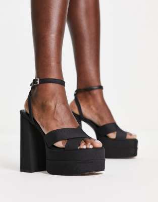 platform sandals black heels