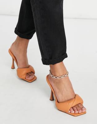 Wide fit shop heeled mules