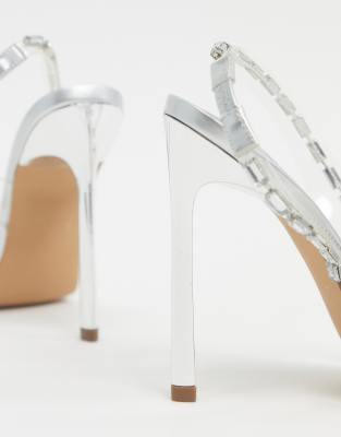 clear embellished sandals