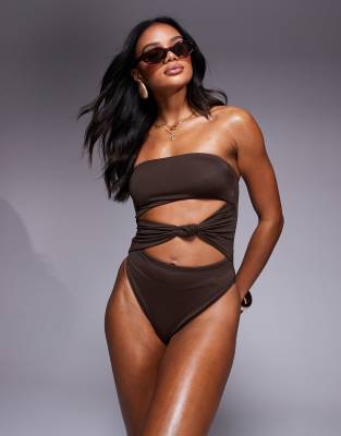 Asos Design Nina Knot Swimsuit