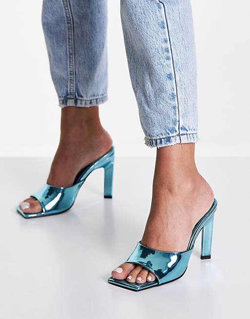 Shoes Heels/Nino heeled mules in blue metallic 