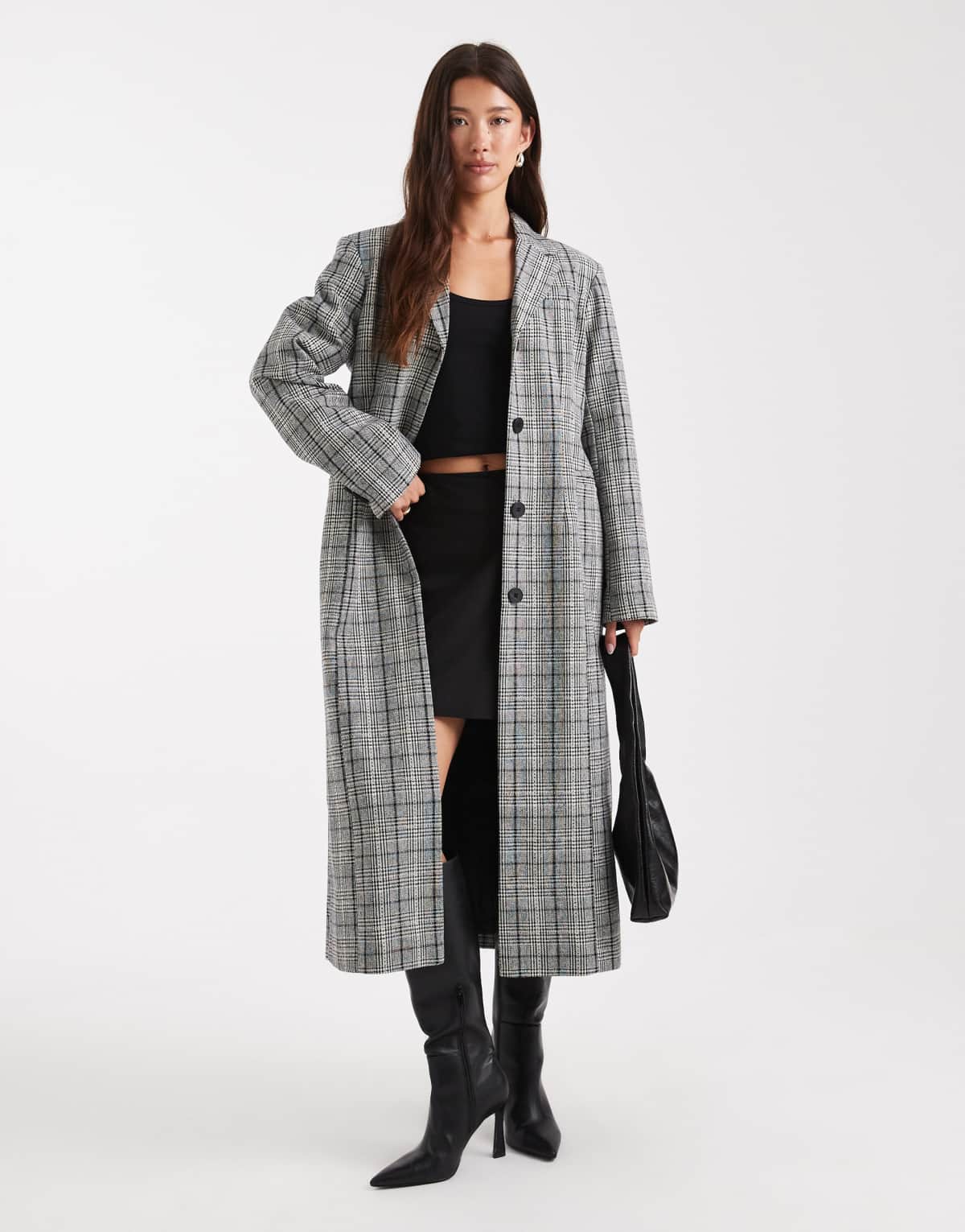 ASOS DESIGN nipped waist coat in mono check