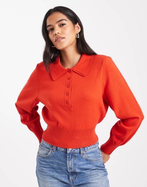 ASOS DESIGN nipped waist polo in red
