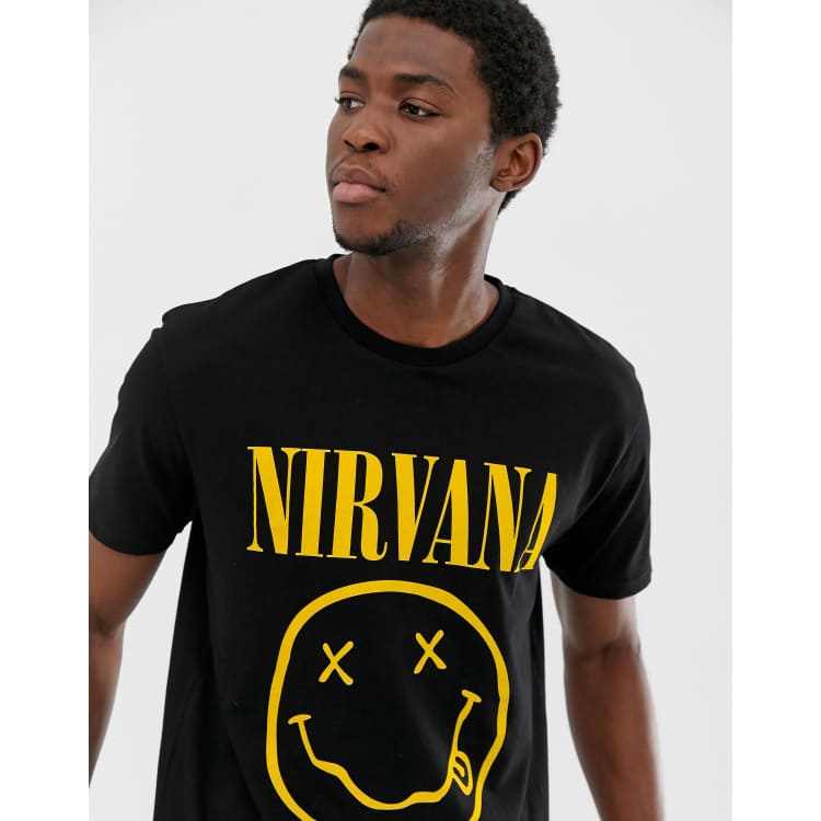 ASOS DESIGN Nirvana band t-shirt with face print | ASOS