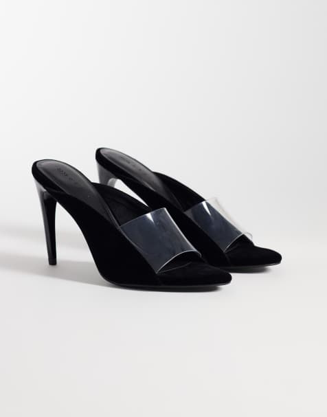 ASOS DESIGN Nirvana mules à talons hauts en velours noir - view 1