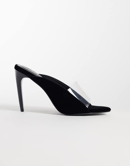 ASOS DESIGN Nirvana mules con tacco in velluto nero, 2 di 5