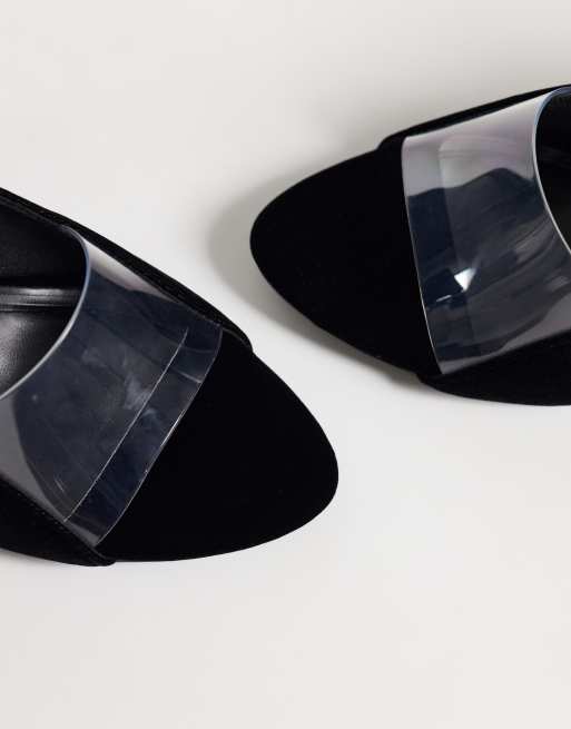 ASOS DESIGN Nirvana Mules mit Absatz in Schwarz aus Samt, 3 von 5