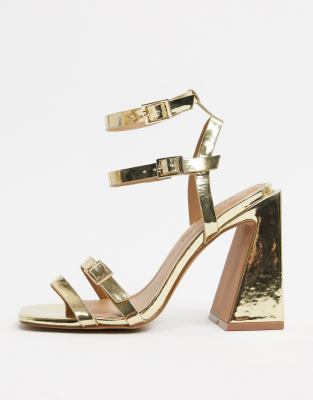asos gold sandals heels