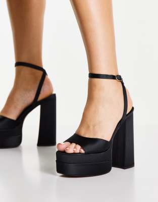 high heels black platform